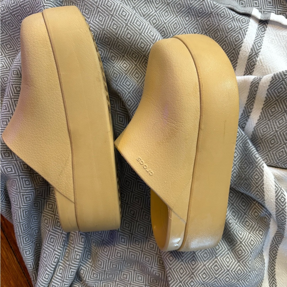 Crocs Tan Platform Clogs - image 1